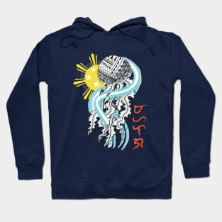 Tribal Jellyfish Art / Baybayin word Mahalaga (Precious / Valued) Hoodie